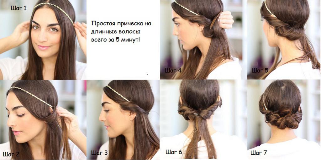 Прическа в греческом стиле на длинные волосы
