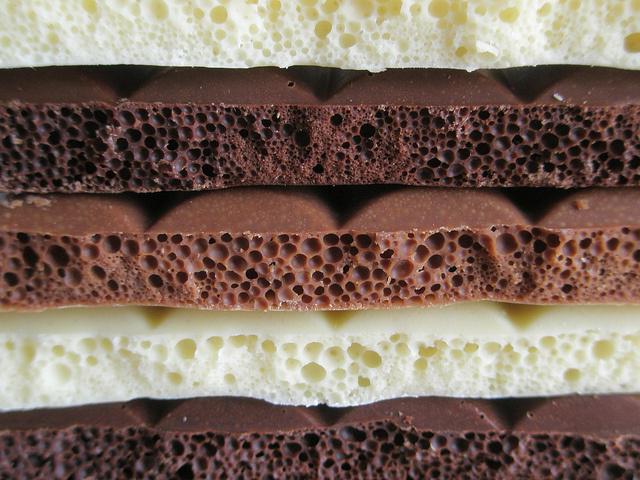 white porous chocolate air