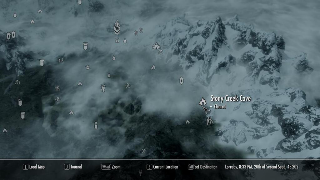 Where to find the Stone Stream cave in Skyrim