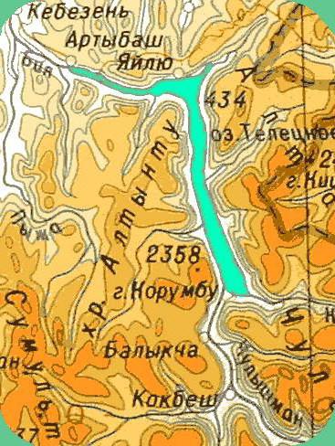 Карта республики алтай озеро ая