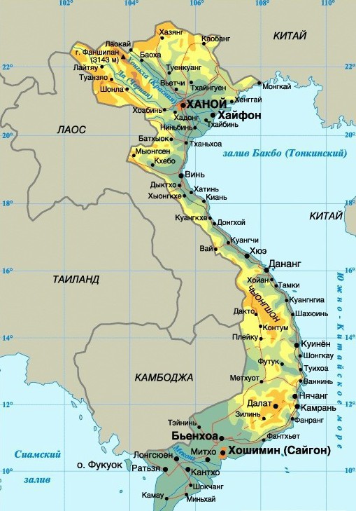 карта вьетнама