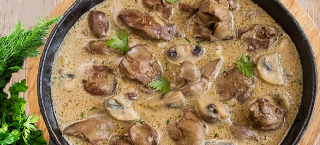 Chicken Liver with Mushrooms