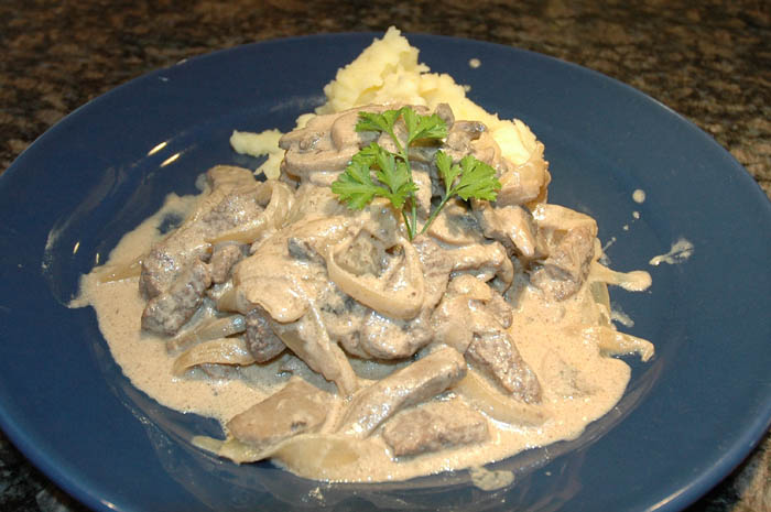 Stroganov's chicken liver