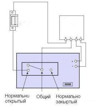 Схема подключения электромеханической защелки