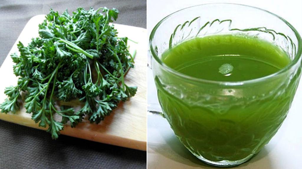 fresh parsley and juice from it