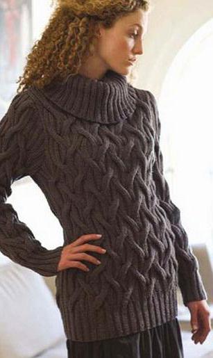 свитер с косами спицами женский 