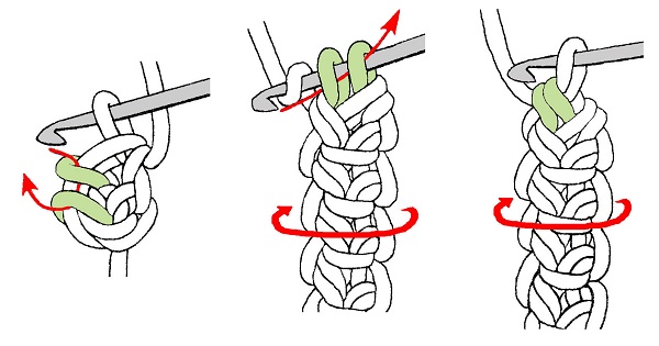 knitting "caterpillars"