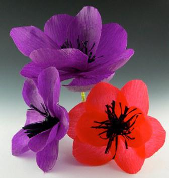 цветы из гофрированной бумаги простые 