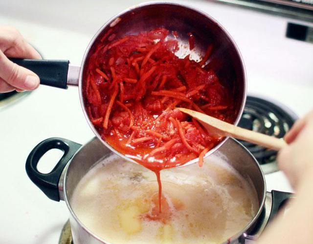 borsch with prunes and mushrooms