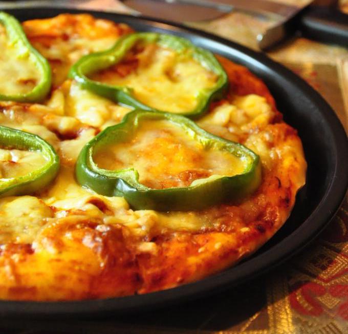 pizza with bell pepper and sausage