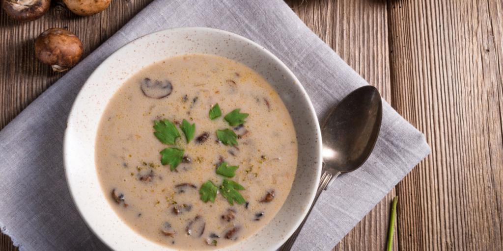 mushroom soup made from fresh mushrooms