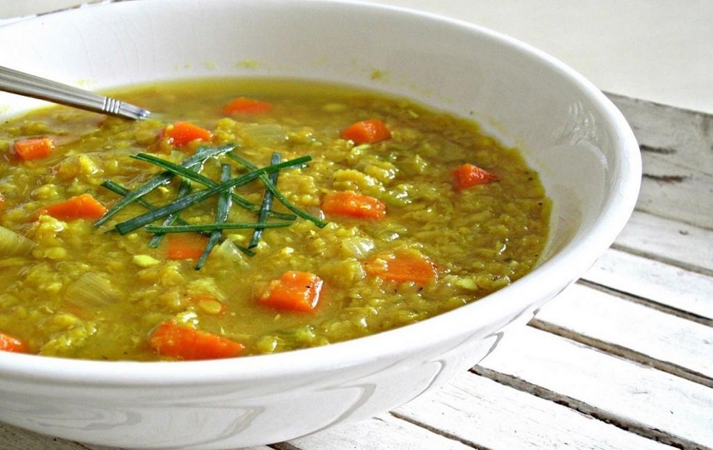 soup with fresh green peas