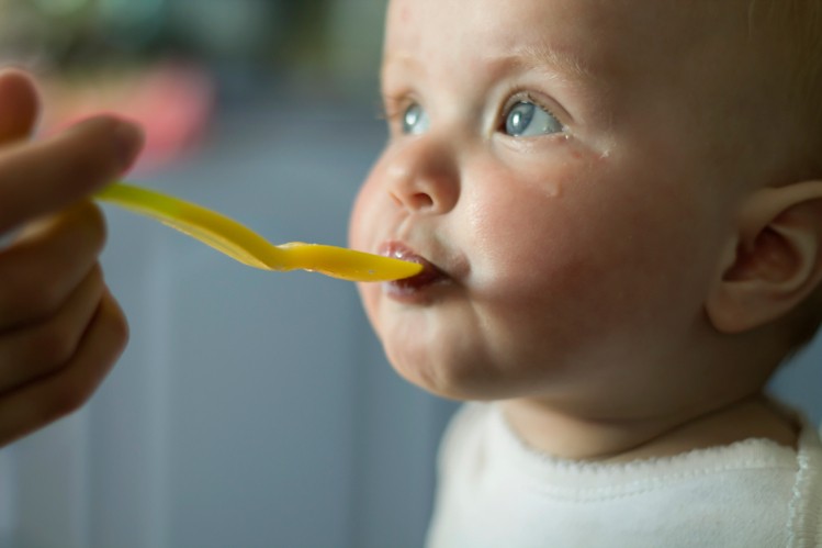 feeding a baby