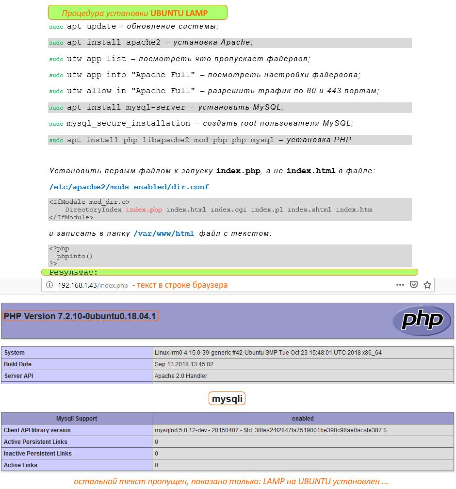 Инструкция по установке LAMP