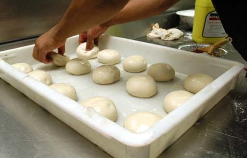 Proofing the dough.