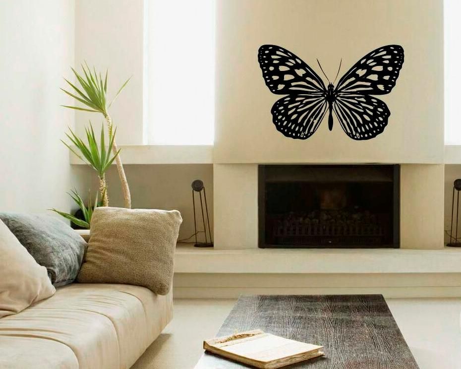 Черные бабочки на стене: интересные идеи декора