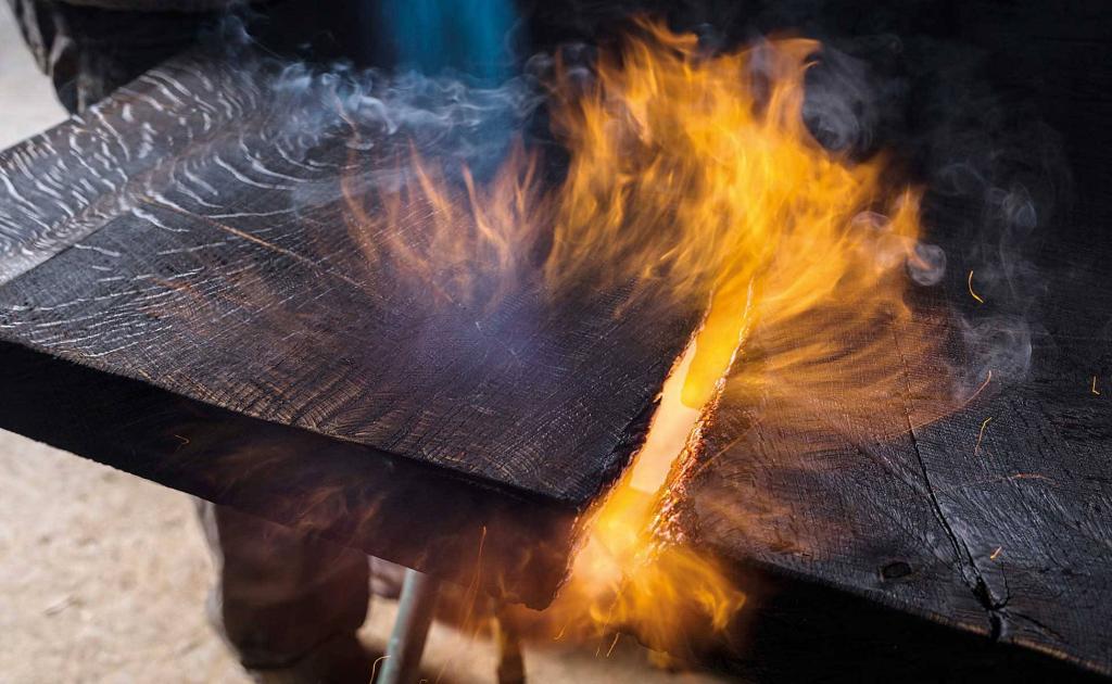 обработка древесины обжигом