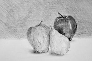 натюрморт яблоко и груша