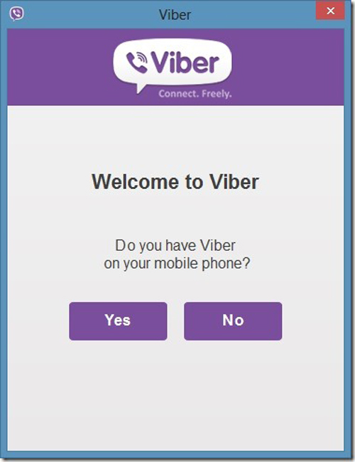 стартовое окно в Viber