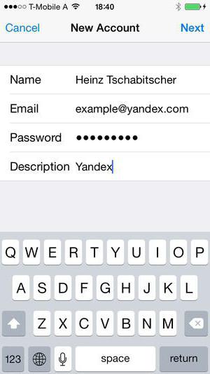 Настройка почты "Яндекс" на iPhone 6