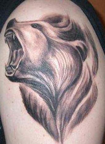 Tattoo bear on the shoulder