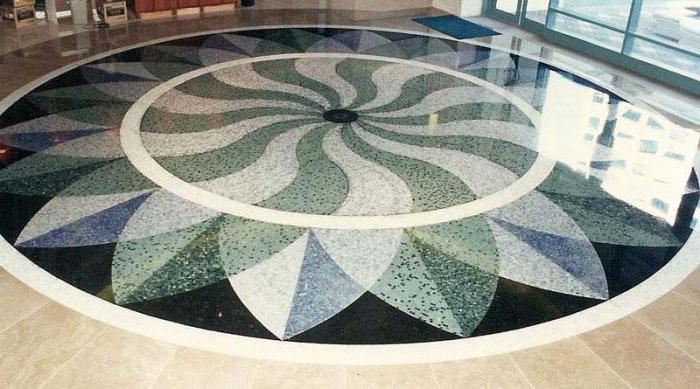 mosaic concrete floor thickness