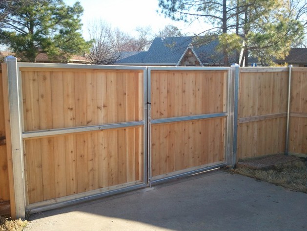 example of a wooden sectional fence