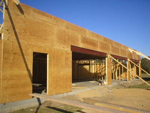 plywood house walls