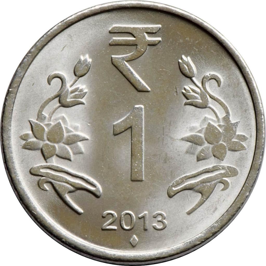 монета 1 рупия