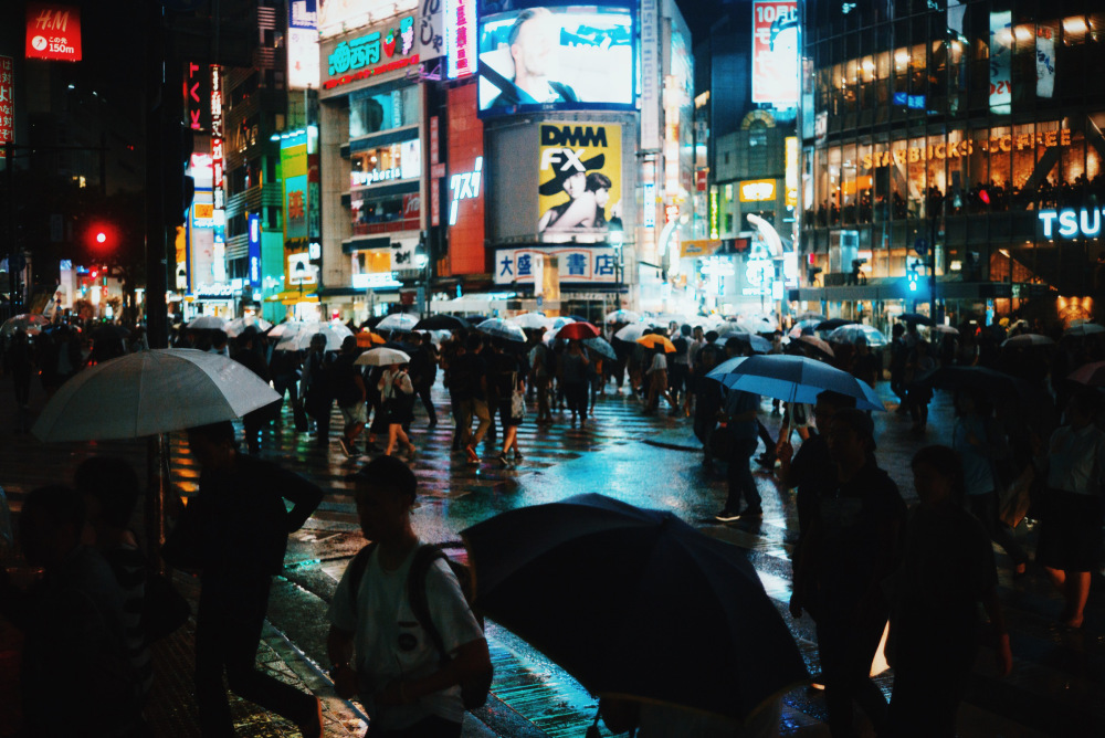 Дождь на японских улицах