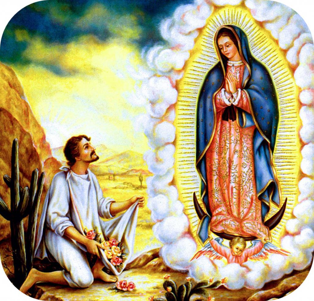 The apparition of the virgin of guadalupe