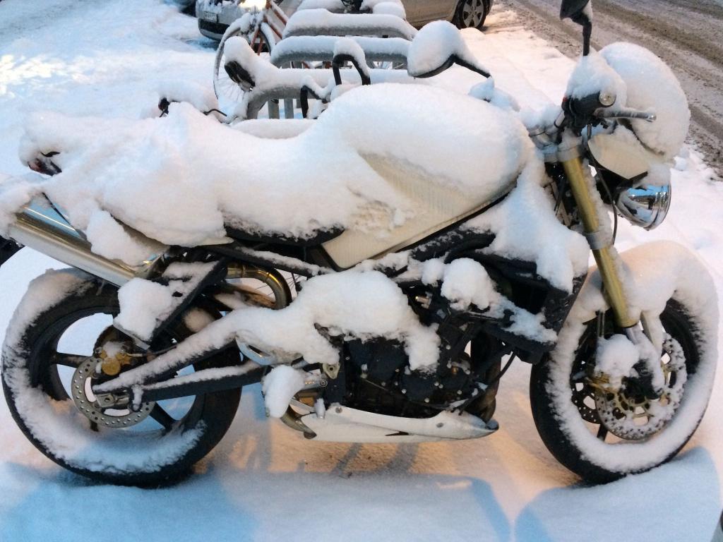 мотоцикл зимой