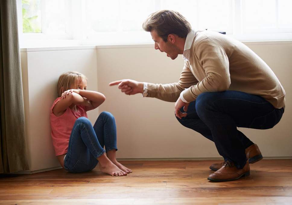 father scolds daughter