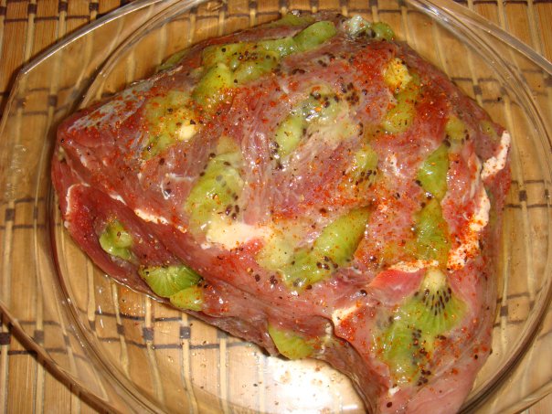 Мясо с киви в духовке рецепт с фото