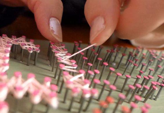 do-it-yourself panel of threads and nails