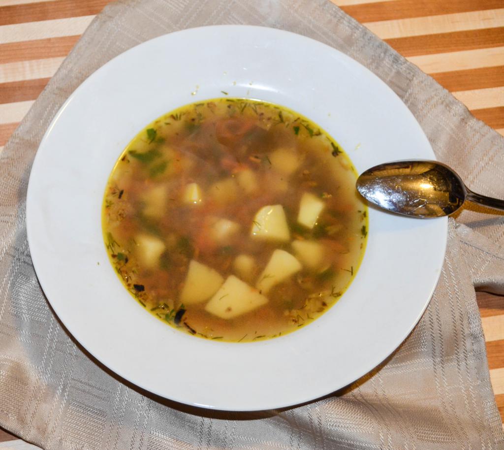 Суп гречневый с говядиной