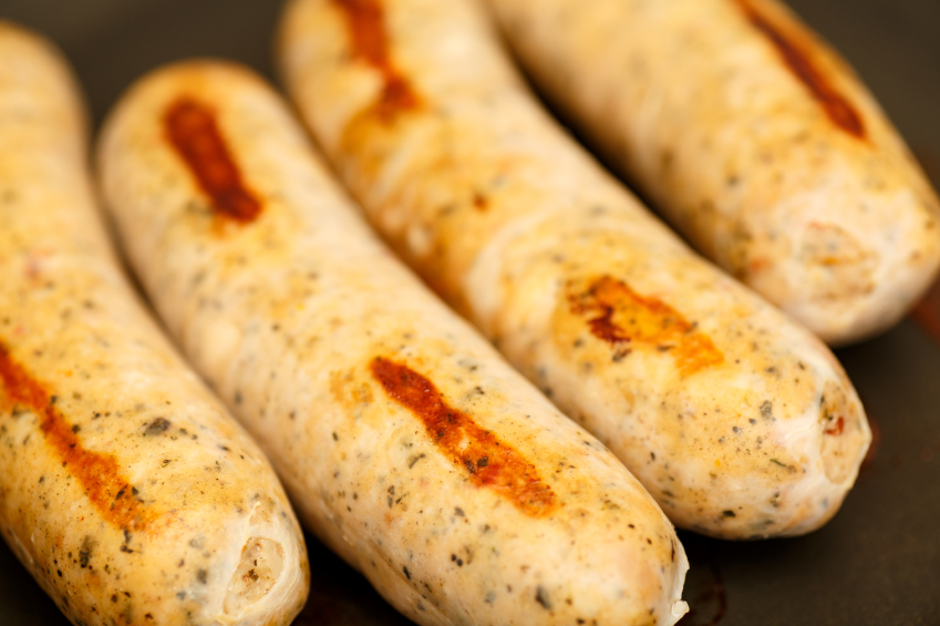 chicken fillet sausages in food