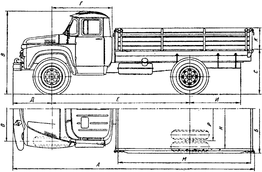 Схема автомобиля ЗИЛ-130