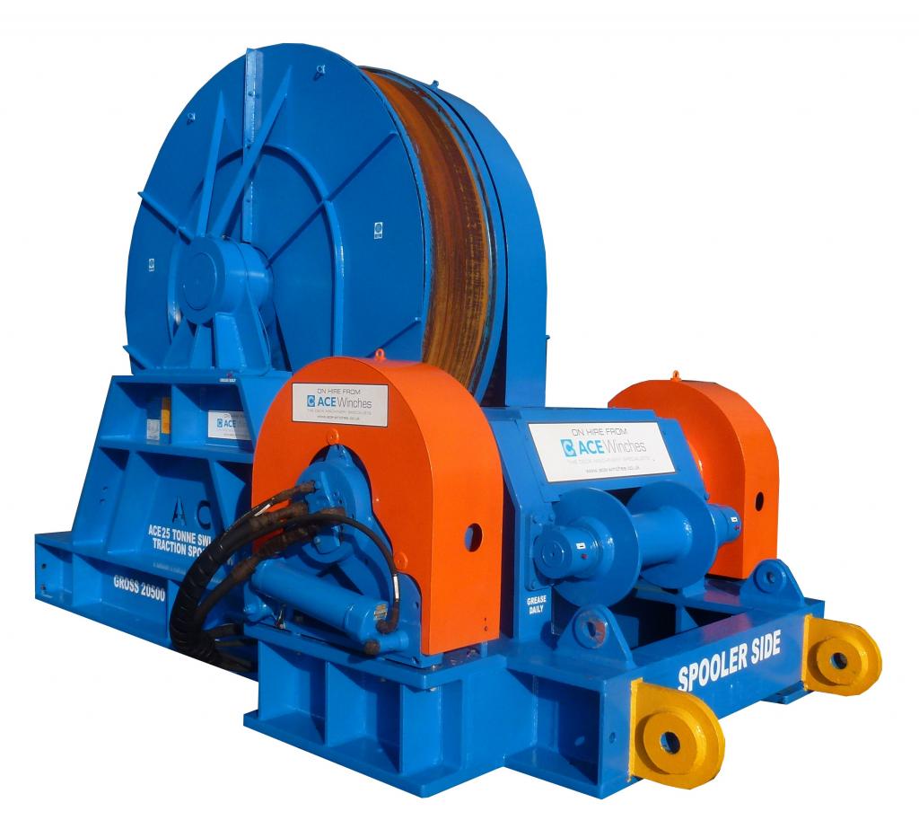 Mounting traction winch