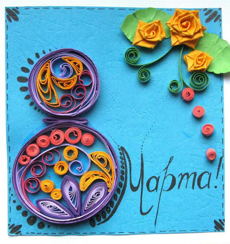 March 8 in quilling technique