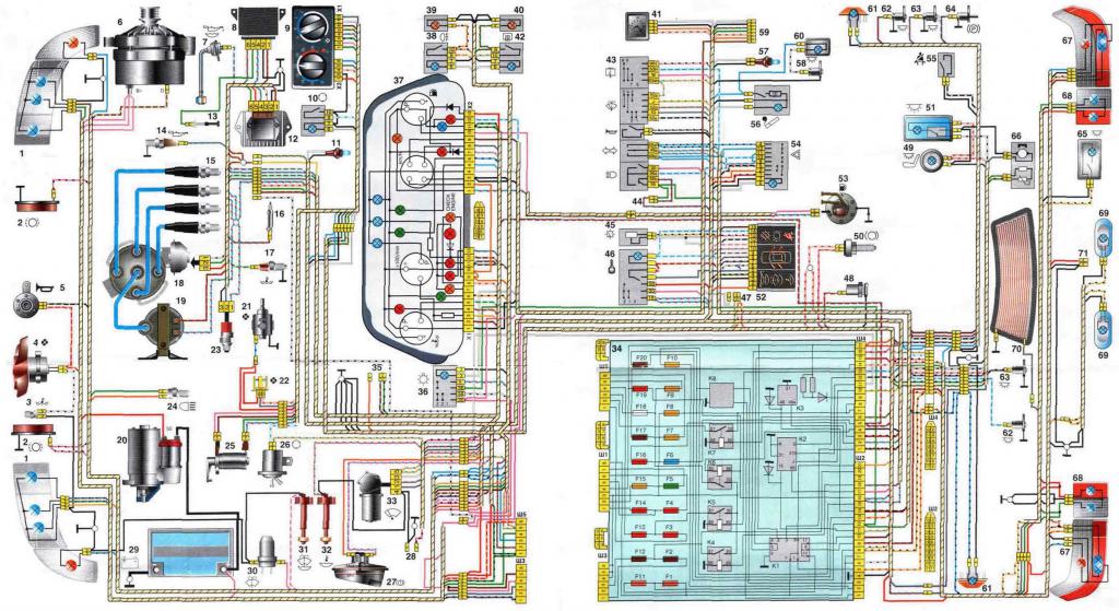 Wiring diagram VAZ 2110