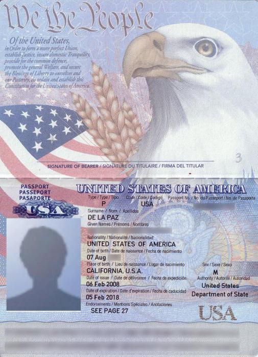 Паспорт гражданина США 