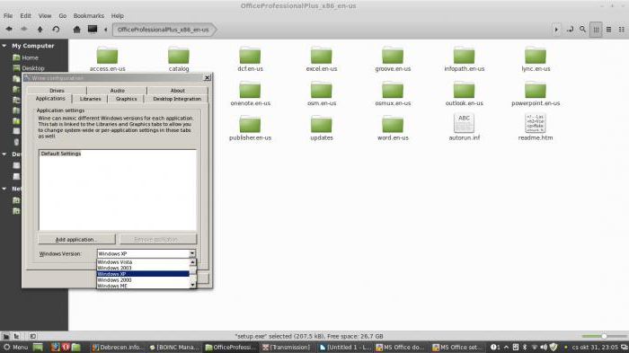 wine linux настройка