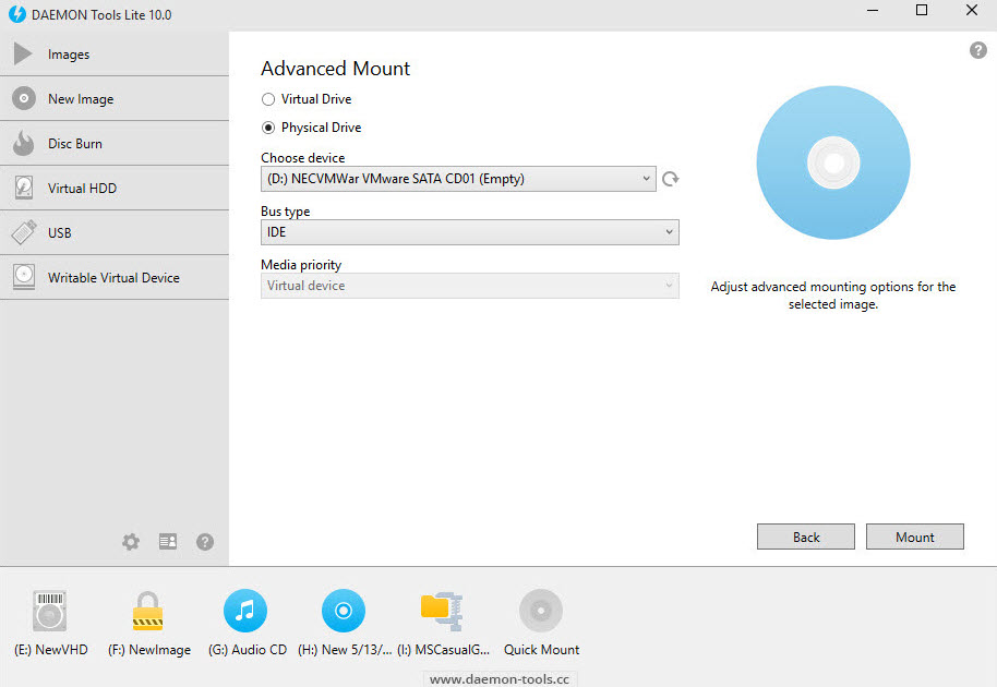 disk image daemon tools