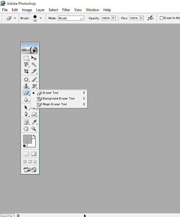 Photoshop using a magic eraser