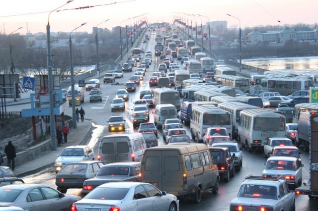 Traffic jam on the bridge