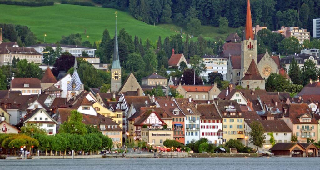 view of the city from the lake