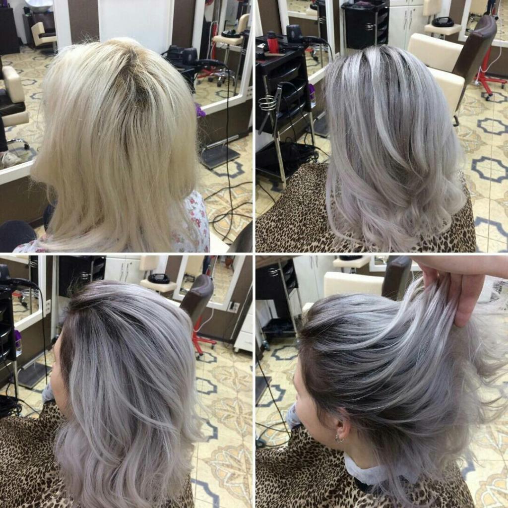 Чем перекрасить серый цвет волос в блондинку