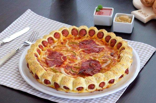 пицца с сосисками
