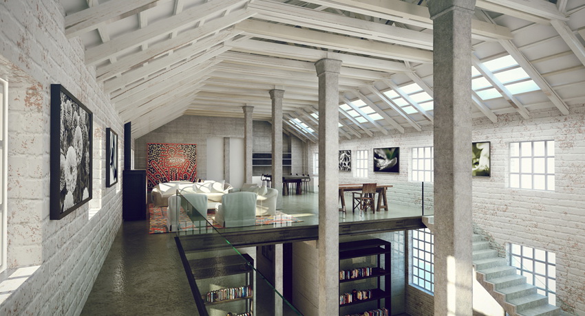 Loft style in the interior of the kitchen